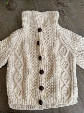 Hand knit kids fisherman’s isle sweater